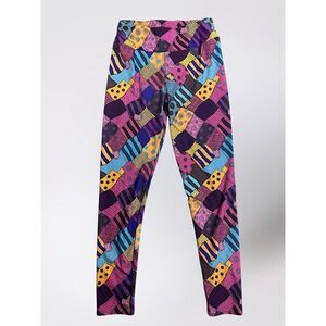 Patchwork Print Leggings OS Colorful Funky Patterned Print One Size‎